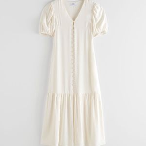 & Other Stories Button-Down Puff Sleeve Midi Dress